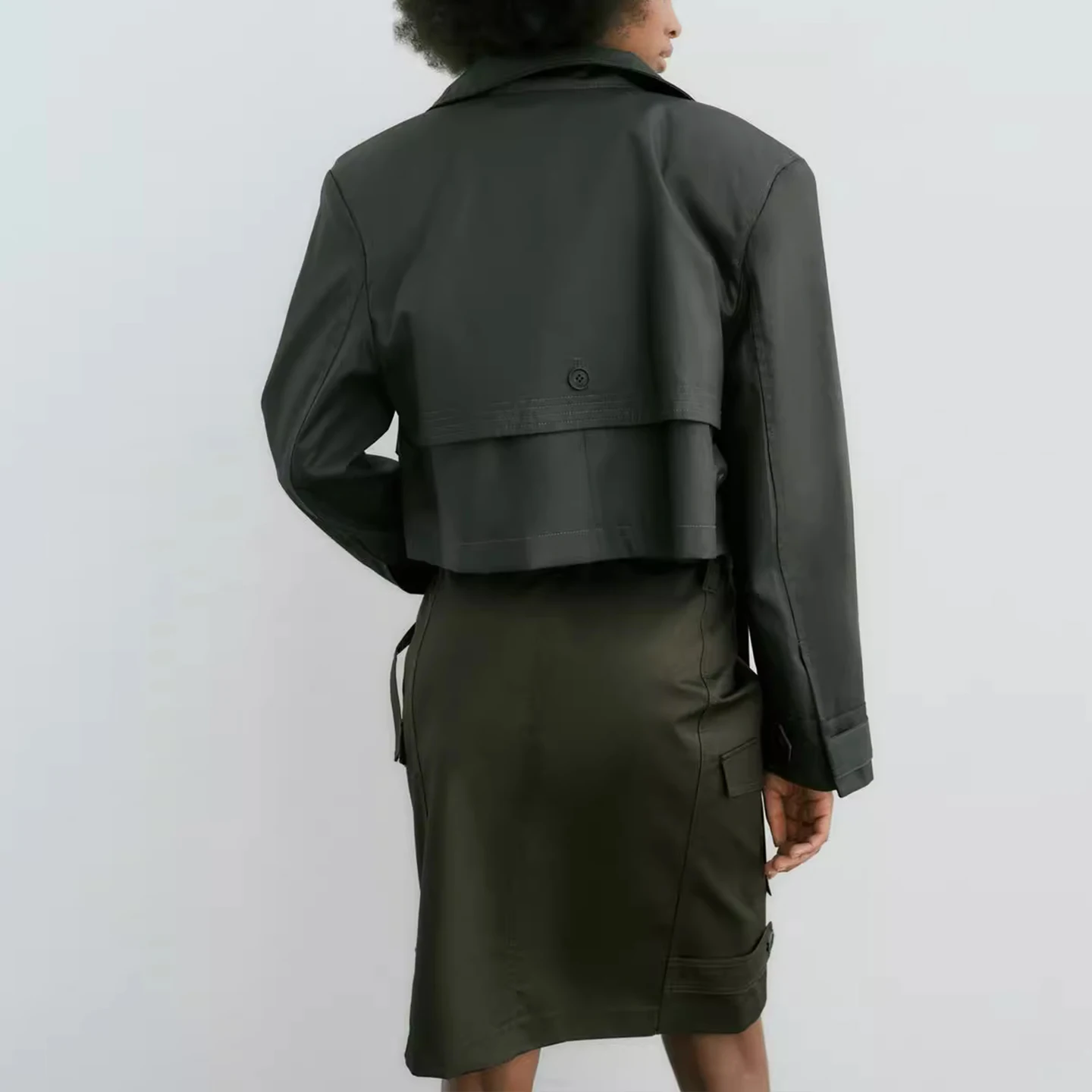 Jaket Kulit Wax Modis untuk Wanita, Model Baru Musim Panas, Pakaian Luar Merek Z, Cocok untuk Kerja, Slim Fit, Lengan Panjang