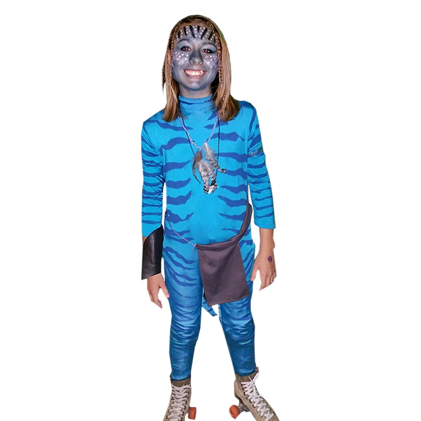 

Neytiri Avatar Science Fiction Figure Halloween Costumes for Kids Cosplay Anime Zentai Fantasia Tail Jumpsuits Disguise Suits