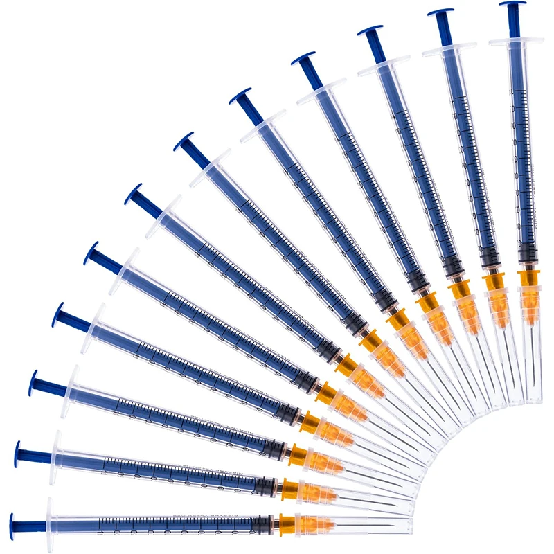 1ml Syringe 10/50/100 Pack Disposable Luer Lock for Industrial Lab Craft Oil Adhesive Liquid Dispensing Veterinary Use