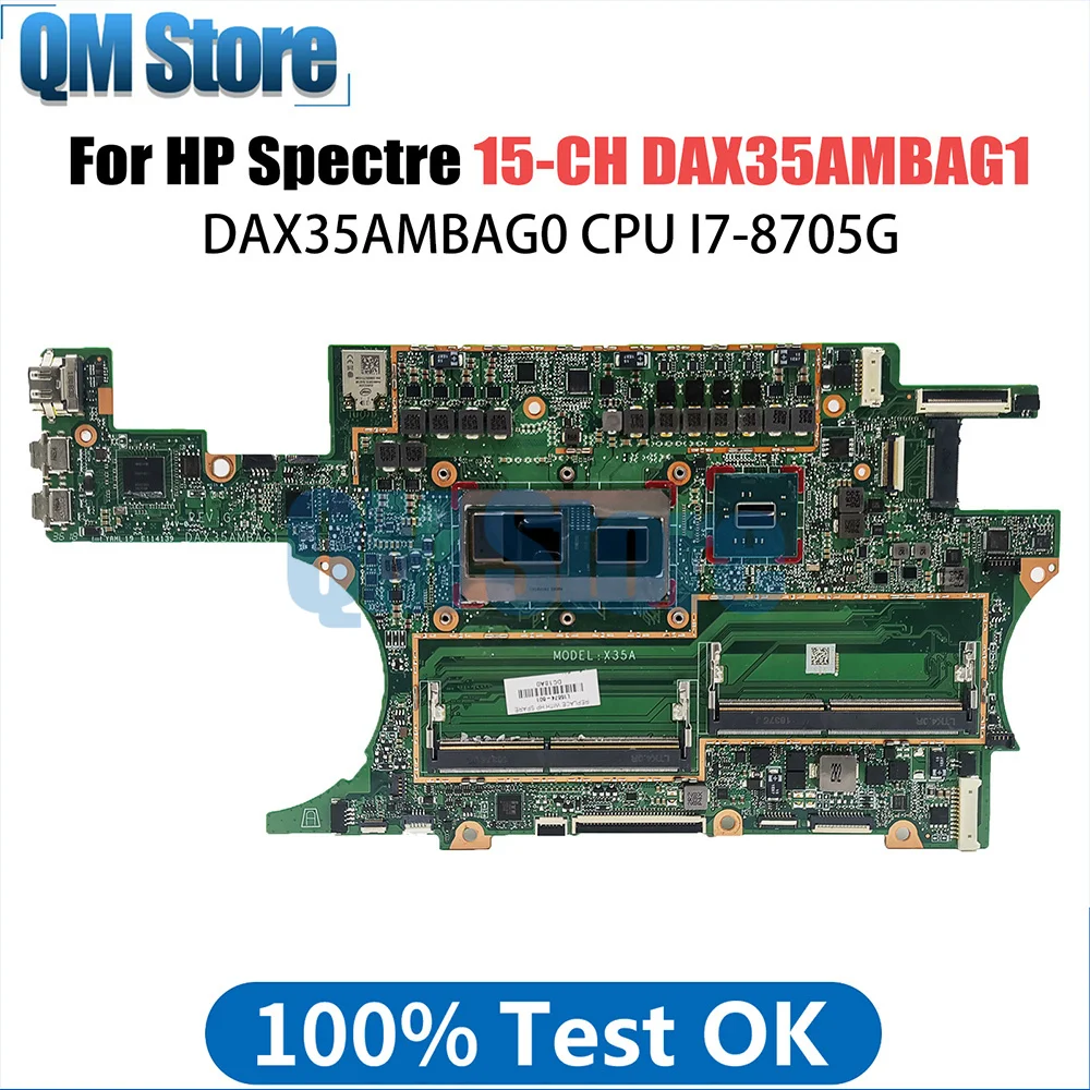 

DAX35AMBAG1-DAX35AMBAG0 Mainboard For HP Spectre 15-CH Laptop Motherboard With I7-8705G DDR4 L15574-601 L15574-001 Test Ok