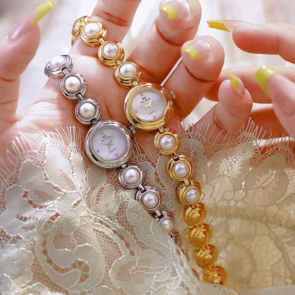 BS Luxury Women's Quartz Wristwatch reloj mujer Affordable Elegant Imitation Pearl Watch New Women's watch часы женские наручные
