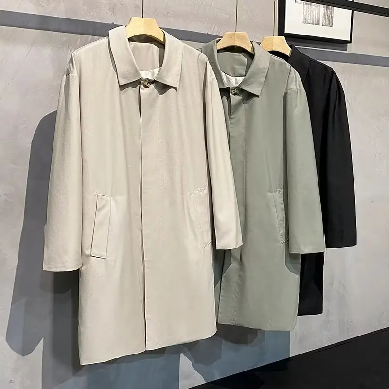 

Тренчкоты бежевые мужские, повседневные, в японском стиле, свободного кроя, с множеством карманов, ветрозащитные, износостойкие, комфортные, теплые, утепленные.