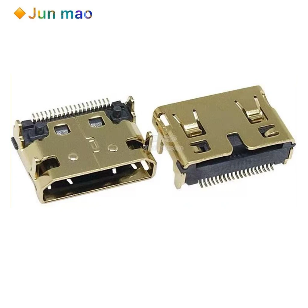 10pcs HDMI socket female base all copper gold-plated MINI mini patch 19P high-definition transmission interface short body
