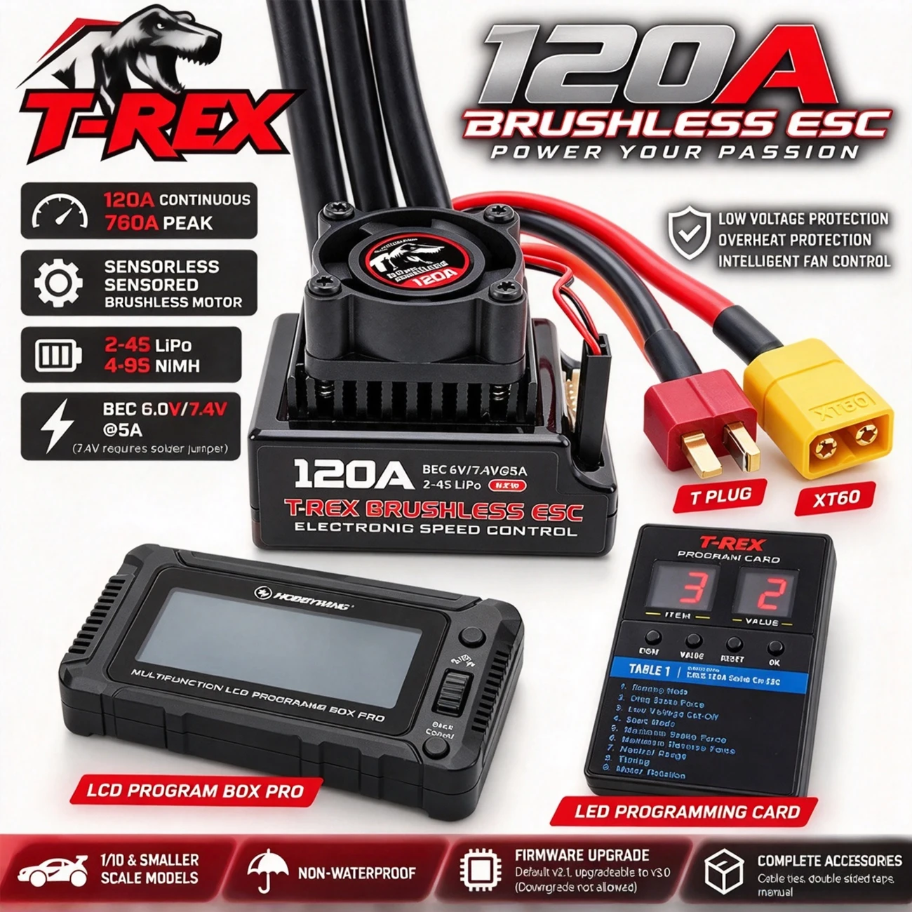 Brushless Esc Sensored 120A Rc Drift - Controlador de Velocidade ESC Brushless com