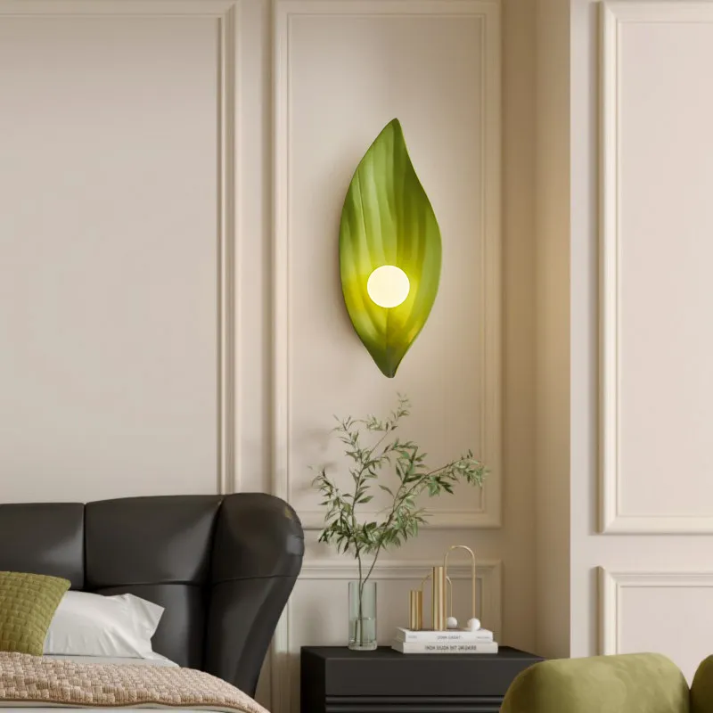 French Countryside Wall Lamps Leaf Design LED Wall Sconces Villa Living Room Background Coffee House Restaurant Indoor Luminaire