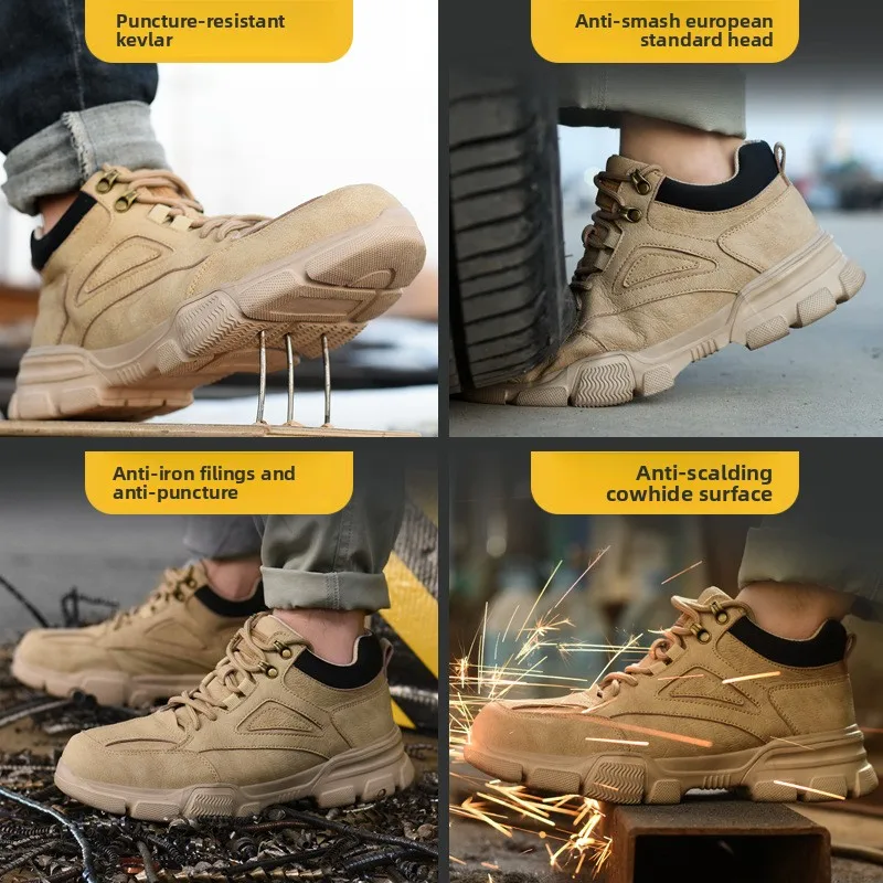 أحذية رياضية للعمل للرجال والنساء، أحذية أمان بغطاء صلب لأصبع القدم، مقاومة للثقب، أحذية أمان مضادة للسحق، مقاومة للماء #2