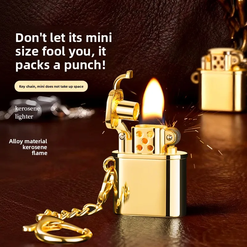 Mini Pendant, Sanding Machine, Kerosine Lighter, Personalized with Hanging Rope, Portable and Compact Gift Cigarette Lighter
