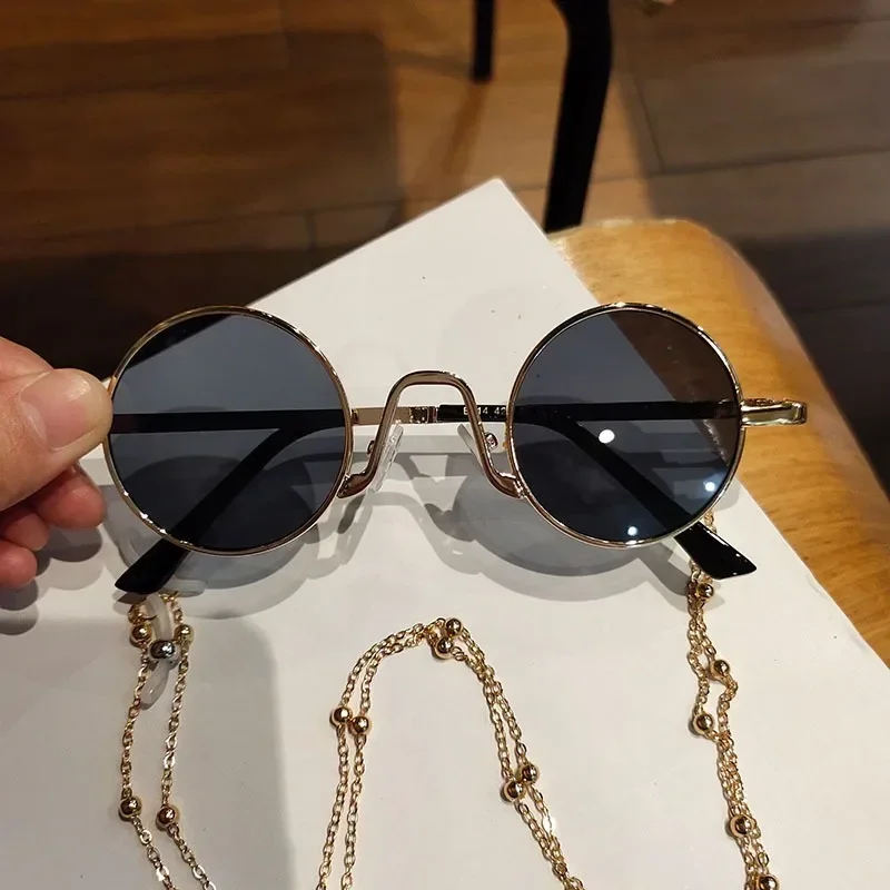 Round Frame Sunglasses Children\'s Small Round glasses Trendy Punk Colorful Circle Shades Eyewear очки очки солнечные женские