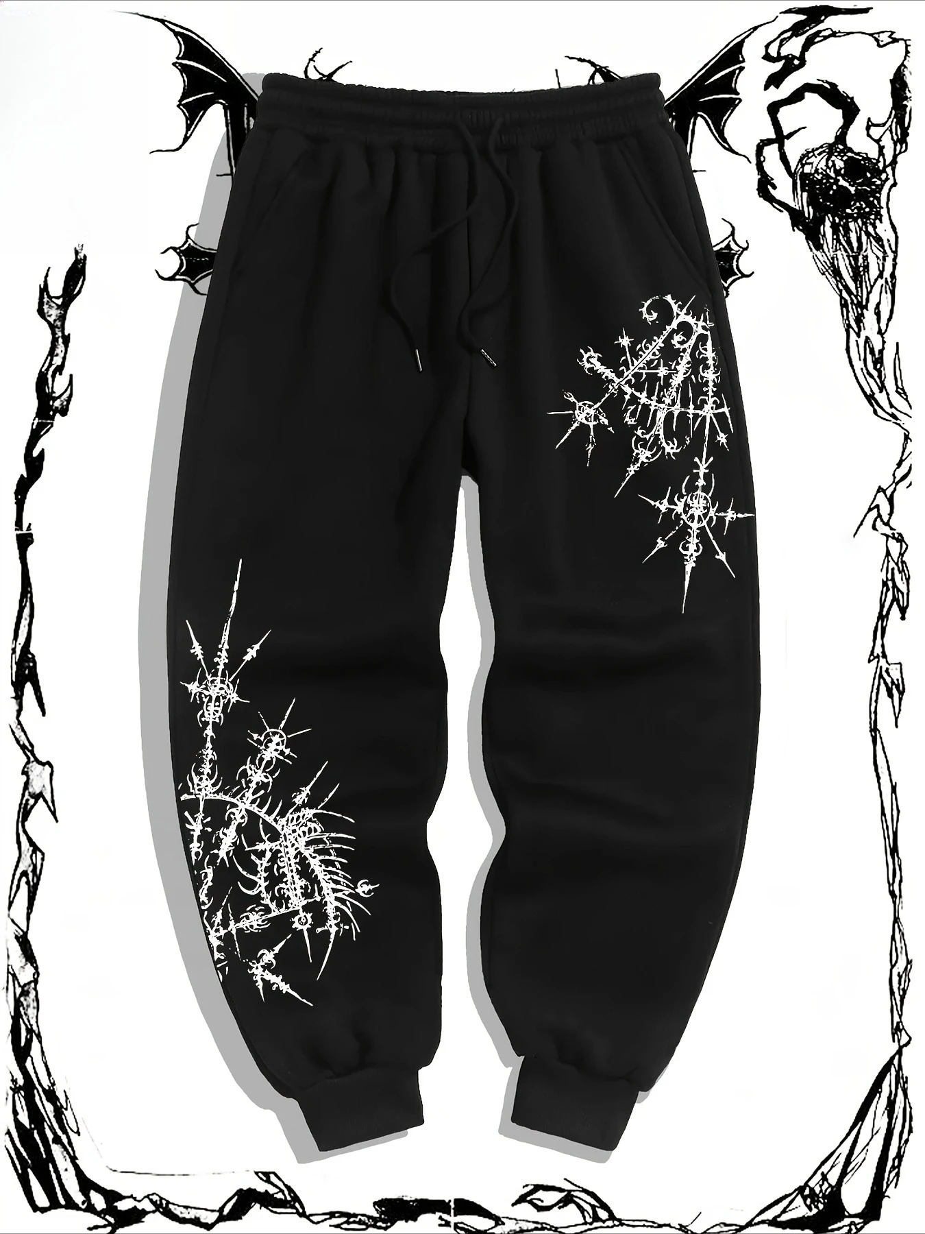 

Y2K Gothic dark style men's casual sports jogging pants fashion trend sports long sweatpants street wear mens pants