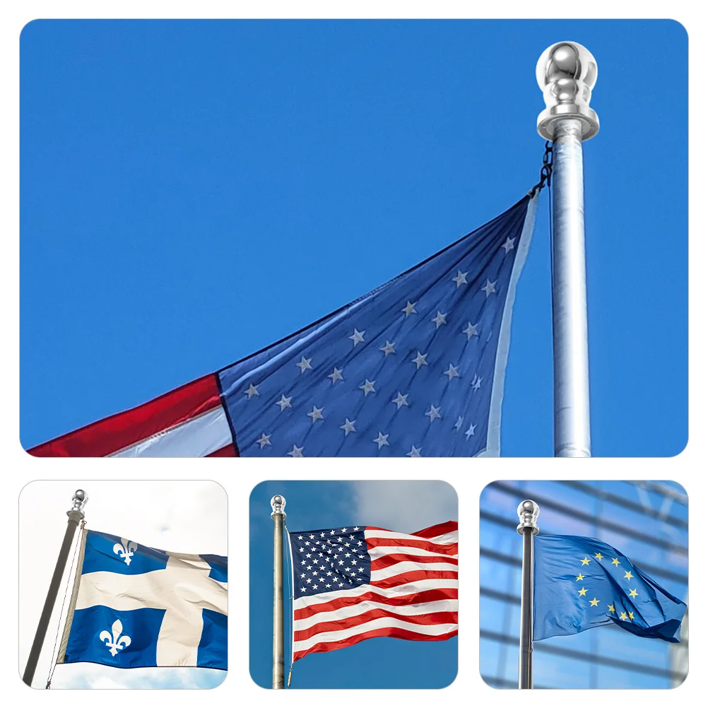 

2Pcs Flagpole Finial Tops Replacement ABS Flagpole Ball Ornament Decorative Garden Flag Pole Accessory ABS Flag Topper