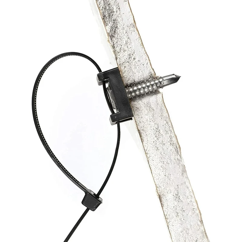 100/200/300PCS Cable Tie Mount Clips Saddle Type Zip Tie Mount Black Wire Base Holder Wire Fixing Clamp Cable Organizer image 5