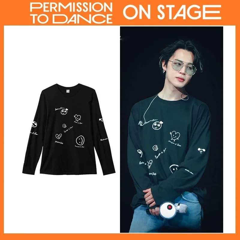 New KPOP JIMIN Concert PERMISSION TO DANCE Hoodie Printing Official Same Paragraph Long-sleeved Short Sleeve T-shirt