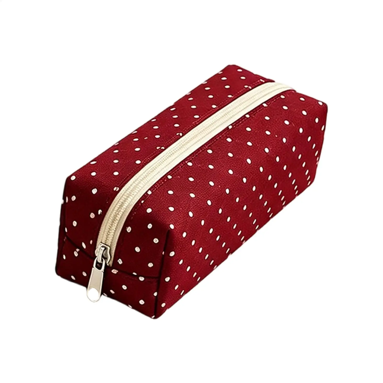 Dot Design Zipper Pencil Pouch Cute Multi-Purpose Storage Bag for School College Classroom Travel Home Workplace Dorm Stationery