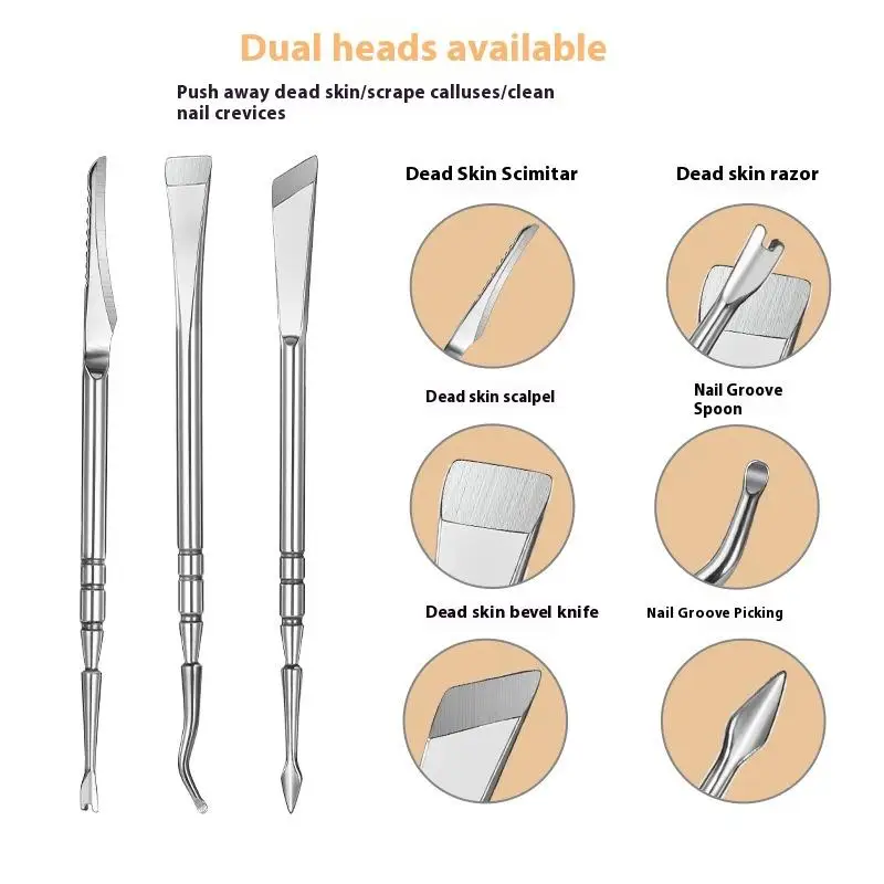 Professionele voetvijl, eeltverwijderaar, roestvrijstalen voetschraper met twee uiteinden, voetverzorgingshulpmiddel voor mannen en vrouwen