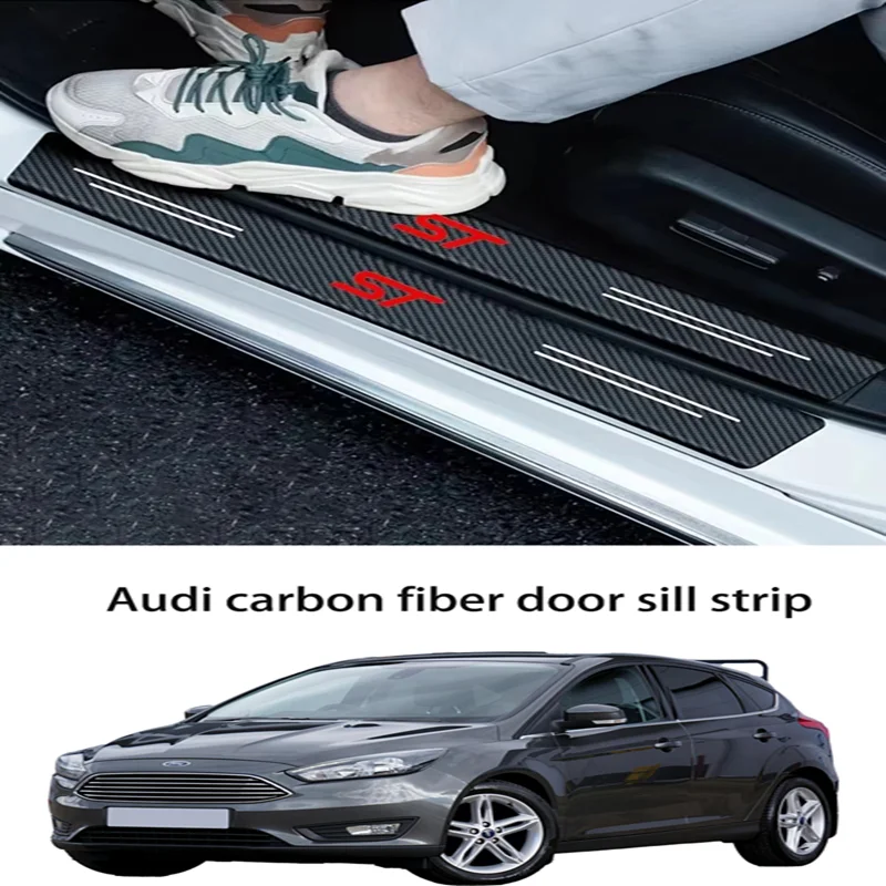

Carbon Fiber Car Door Sill Stickers For Ford ST Fiesta Focus Mk2 3 4 Edition Mondeo Fusion Ranger Trunk Bumper Guards Decals