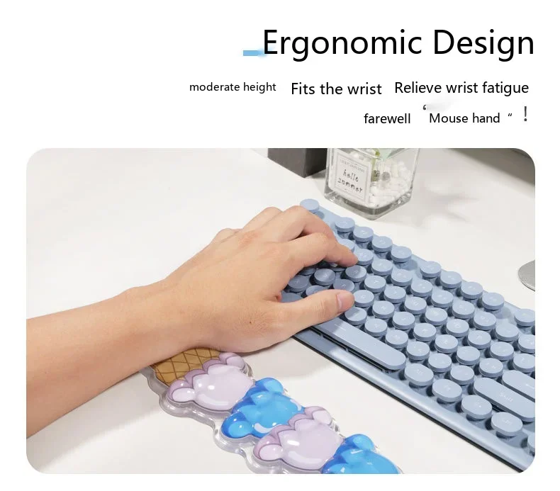 Memory-Schaum-Handgelenkauflage-Set, Mauspad, Tastaturunterstützung, ergonomische Schreibtischunterlage für Büro und Gaming, 3 Größenoptionen – Detail 4