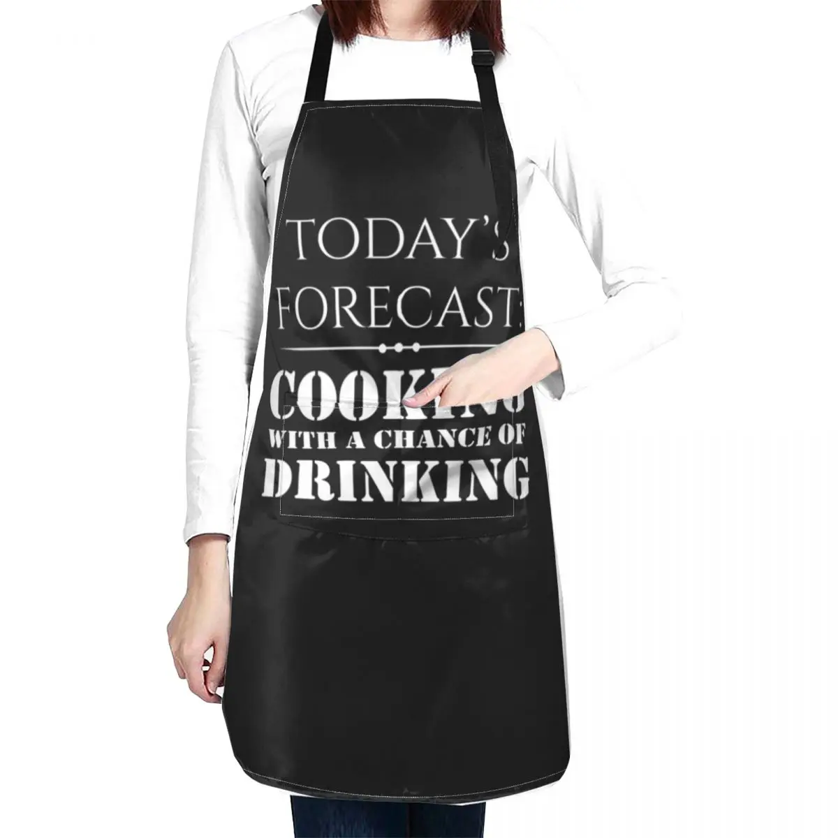 Todays forecast Cooking with A Chance of Drinking, BBQ Gifts For Him Grilling Apron Kids Costume Waiter Women's Dress Apron