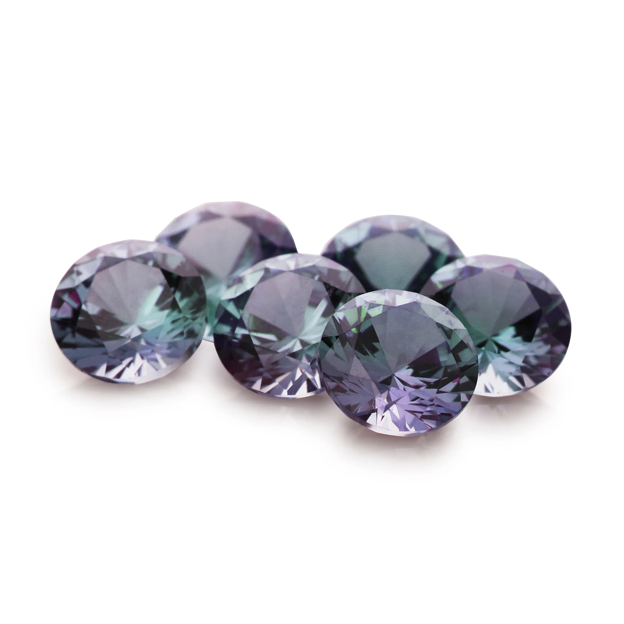 1PCS Simulated Alexandrite Round Faceted Stone,Color Change Stone,June Birthstone,Unique Gemstone,Loose Stone 4110202