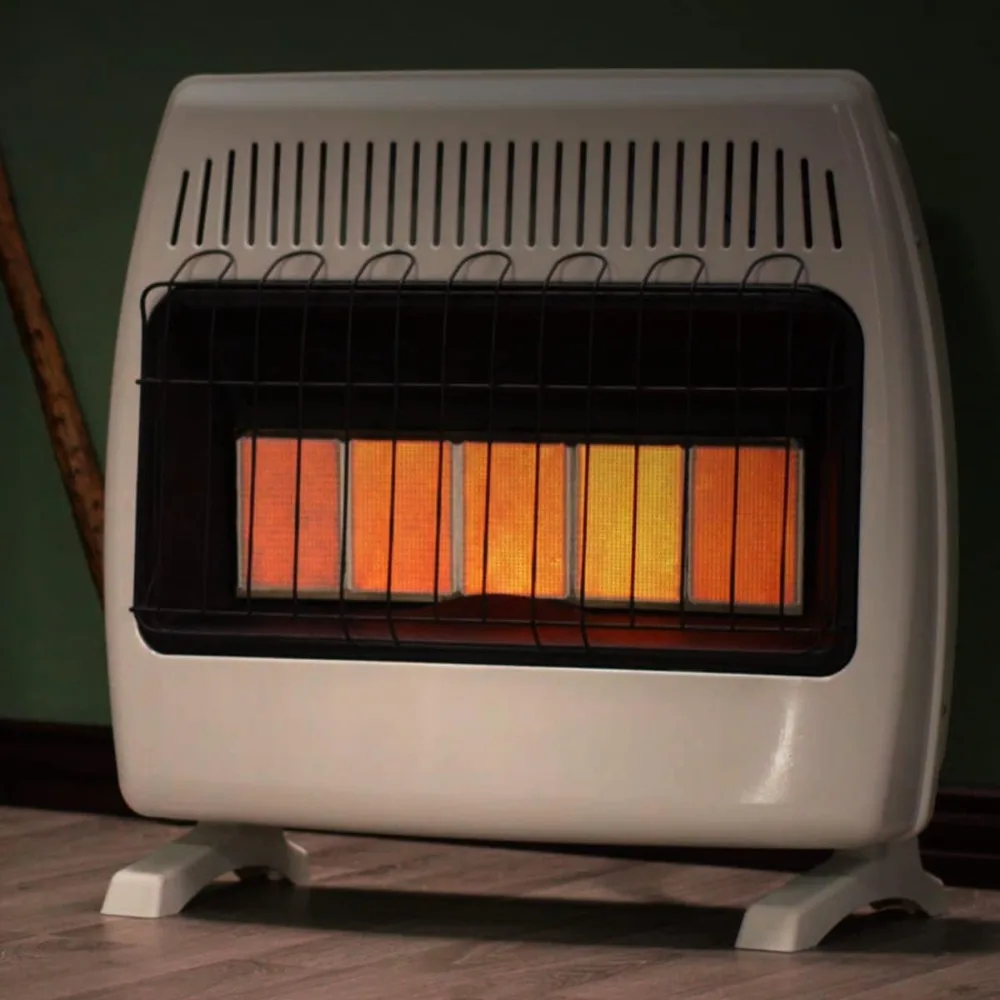 30,000 BTU Natural Gas Wall Heater, Propane Heater for Indoor Use - Dual Fuel, Vent-Free, with Free Standing Base Legs
