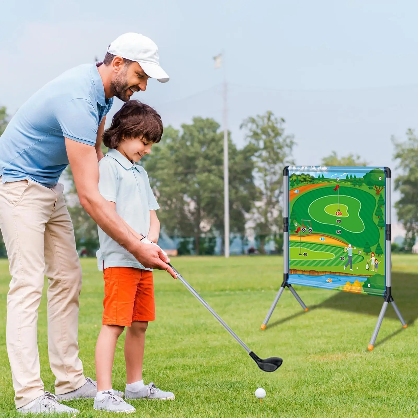 

Игровой набор для гольфа, портативное тренировочное пособие, игра для гольфа для папы, для мужчин, женщин, девочек, молодежи, подростков, спортсменов, велосипедистов