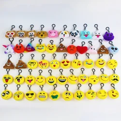 50 PCS Cute Cartoon Keychain Fur Ball Plush KeyChain Keyring Women Handbag Car Key Holder Bag Pendant Toys for Kids Gift