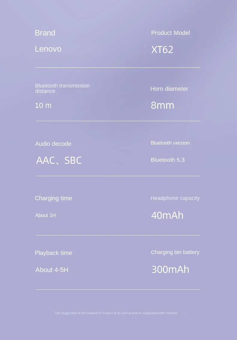 Lenovo XT62 Kopfhörer Bluetooth 5.3 Mini-Ohrhörer, kabellos, HiFi-Sport-Headsets mit Geräuschunterdrückung, mit Mikrofon, Touch-Steuerung, TWS Origina – Detail 15