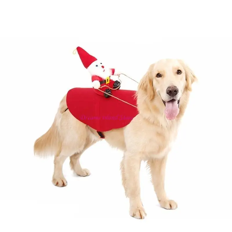 Vestimenta mascotas temporada ropa navideña para animal ajustable santa ajustable hx6c