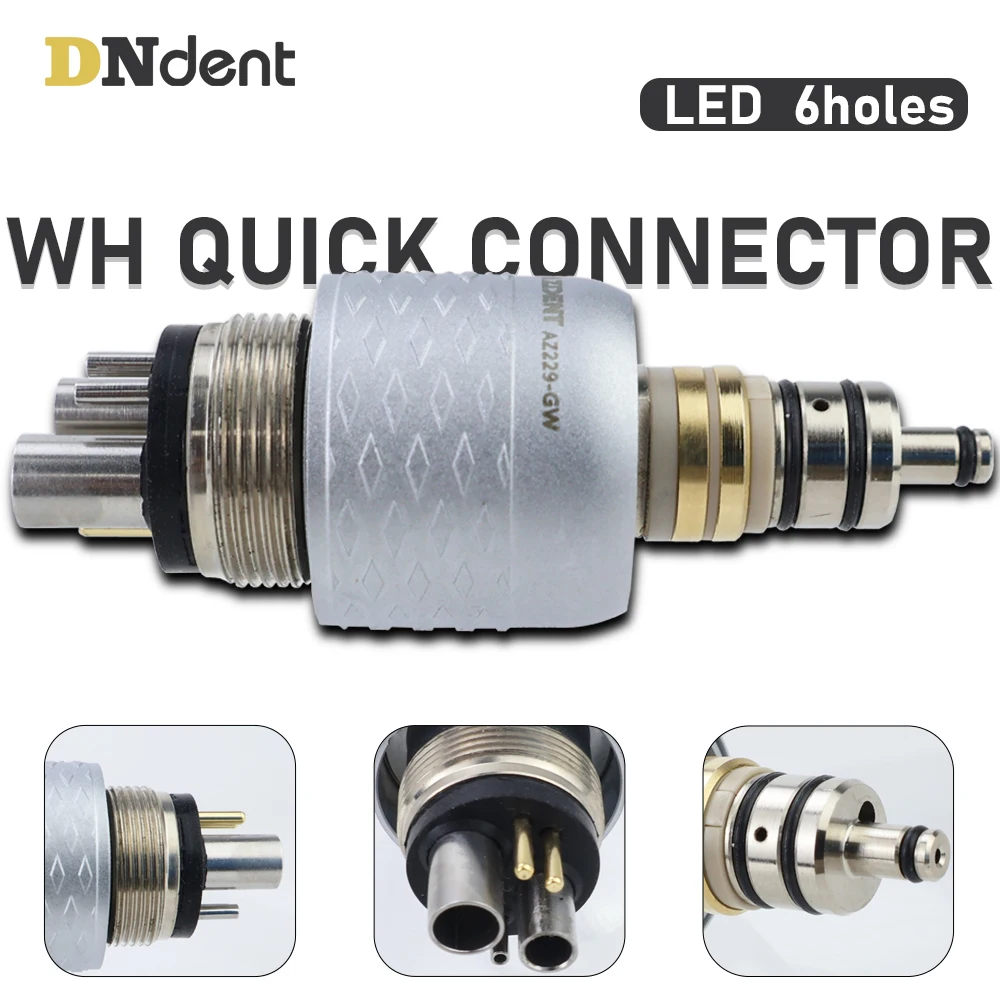 Dental 6Hole Quick Coupling Fiber Optic LED Coupler For Roto Quick High Speed Handpiece Dental Tools