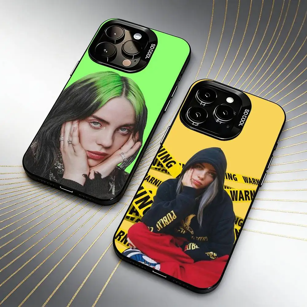 

Billie Singer E-Eilish WILDFLOWER Phone Case For iPhone 16 17 15 14 12 13 Pro Max Black Color Shockproof Cover