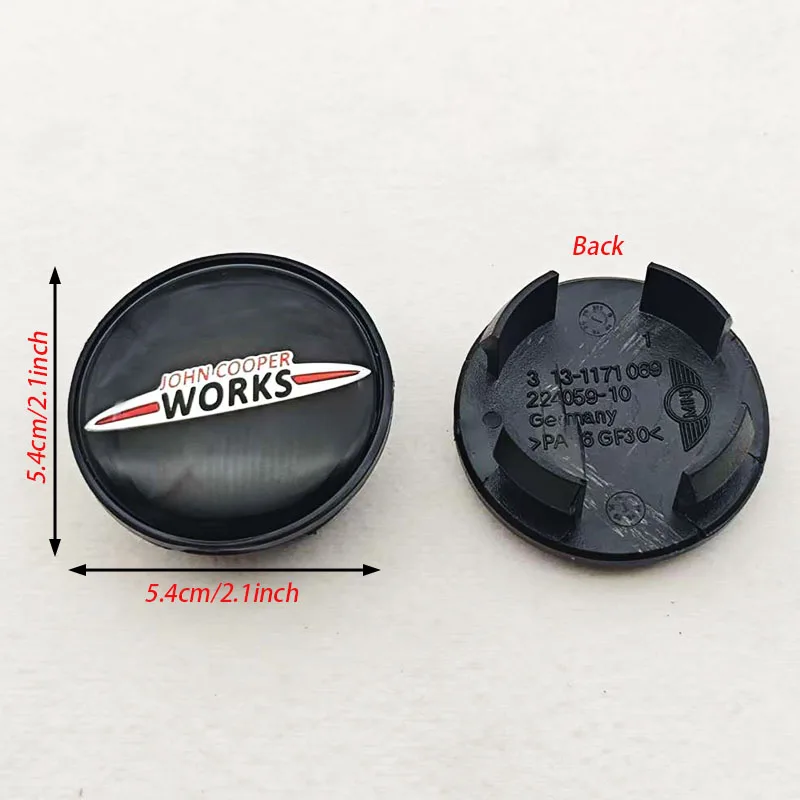 4 Stück 54mm Auto-Radnabenkappen für MINI Cooper S Works JCW One R50 R52 R53 R55 R56 R57 R58 R59 R60 R61 Zubehör – Detail 4