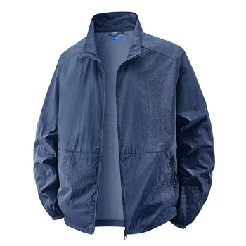 Men's UPF 50+ Sun Protection Jacket - Lightweight Windbreaker with Stand Collar Breathable & Packable for Hiking Running Travel 4 Men's UPF 50+ Sun Protection Jacket - Lightweight Windbreaker with Stand Collar Breathable & Packable for Hiking Running Travel 4