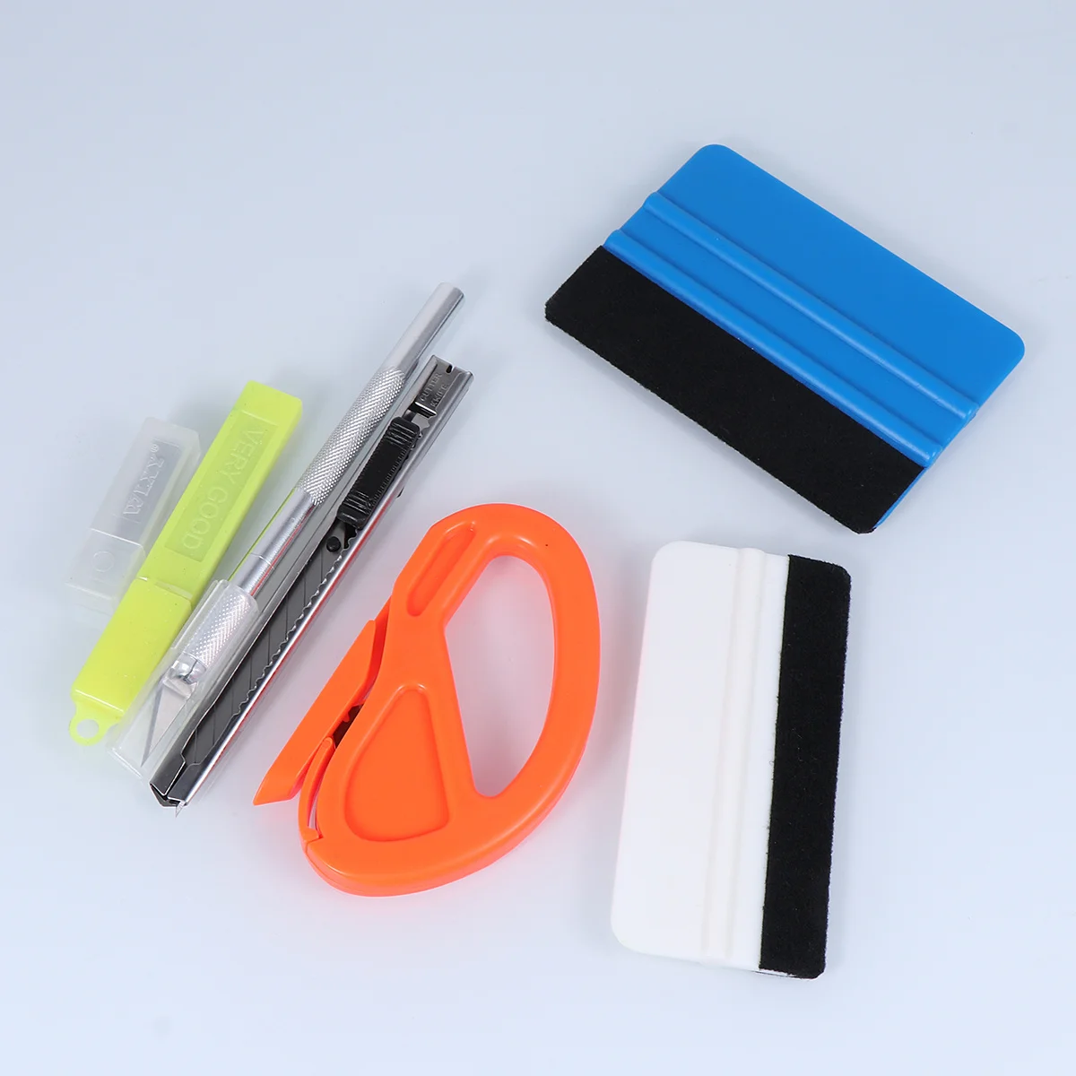 

7Pcs Carbon Fiber Magnetic Stick Squeegee Cutter Car Wrap Vinyl Film Tool Kit Auto Window Tint Scraper Vehicle Installation Set