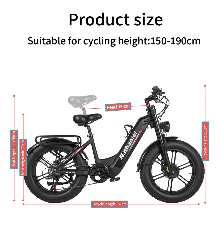 Nathaniel SYR08 Electric Bicycle 2000W Motor 48V 40Ah Battery electric bike 50km/h 20 Inch Tire off road riding mountian E-Bike image 8