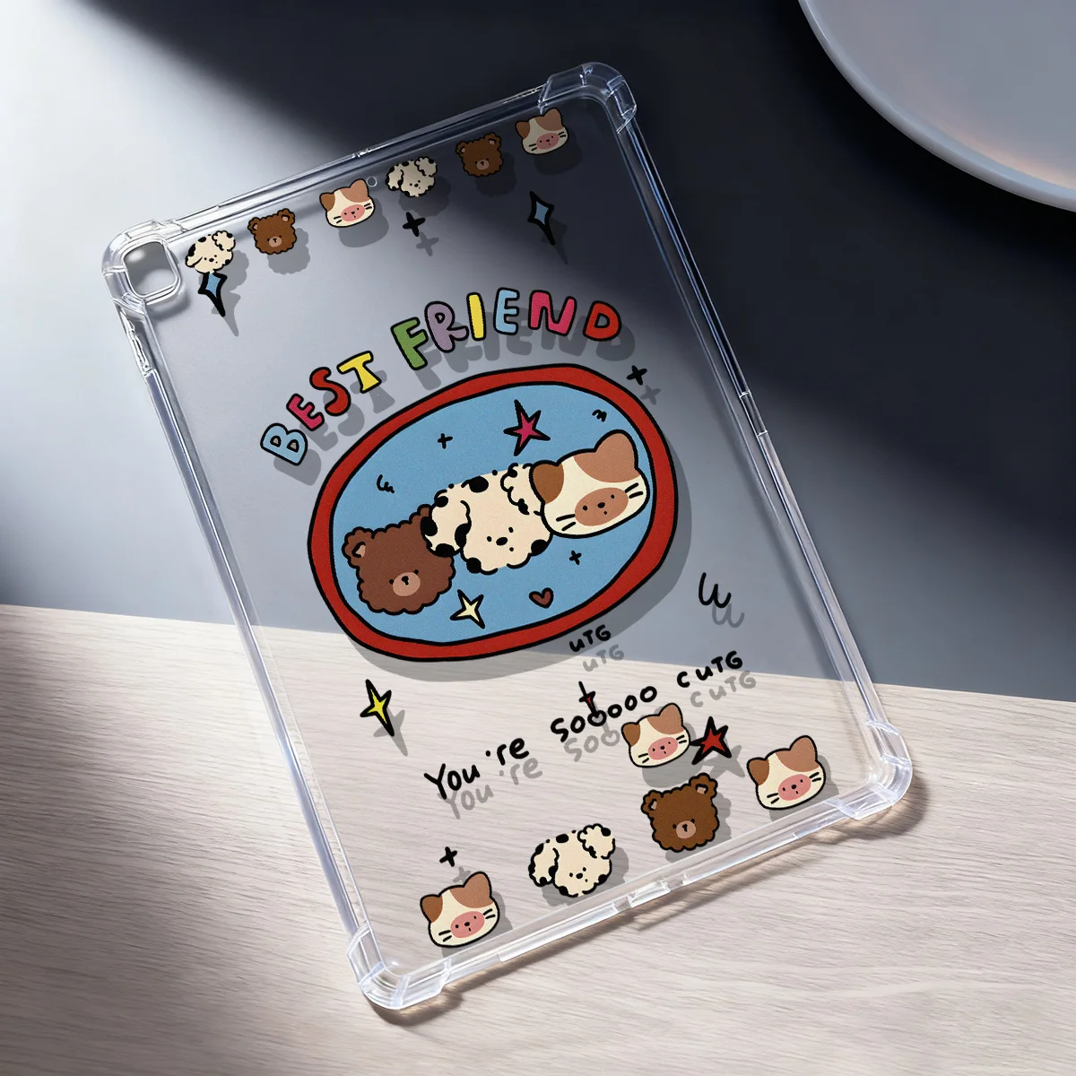 Cute Teddy Bear Case for iPad Pro 11 (2024/2022/2021) Air 6 5 4 3 10th 10.9