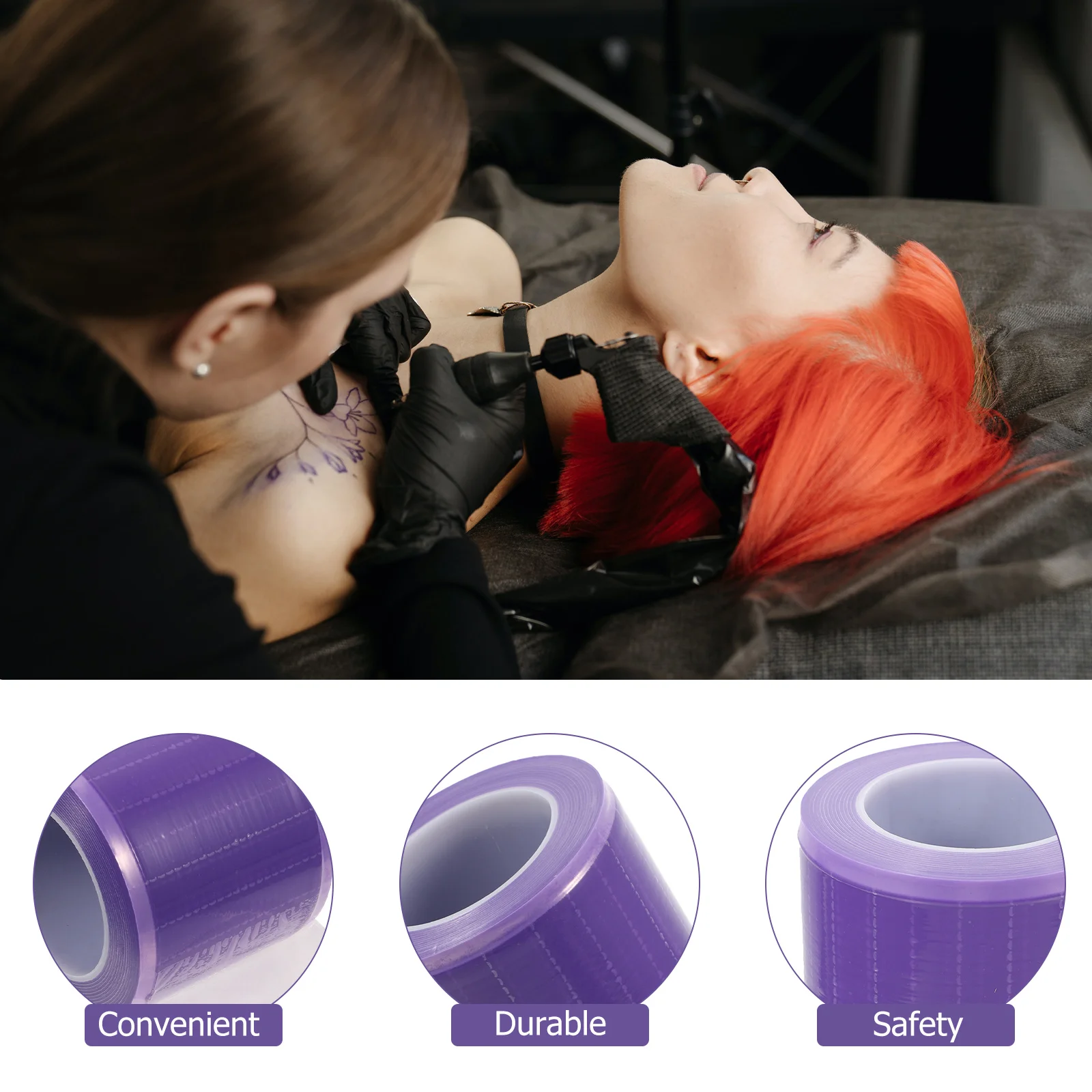 

Vinyl Peel Self-adhesive Film Tattooing Panel Shielding One-time Protective Plastic Isolation