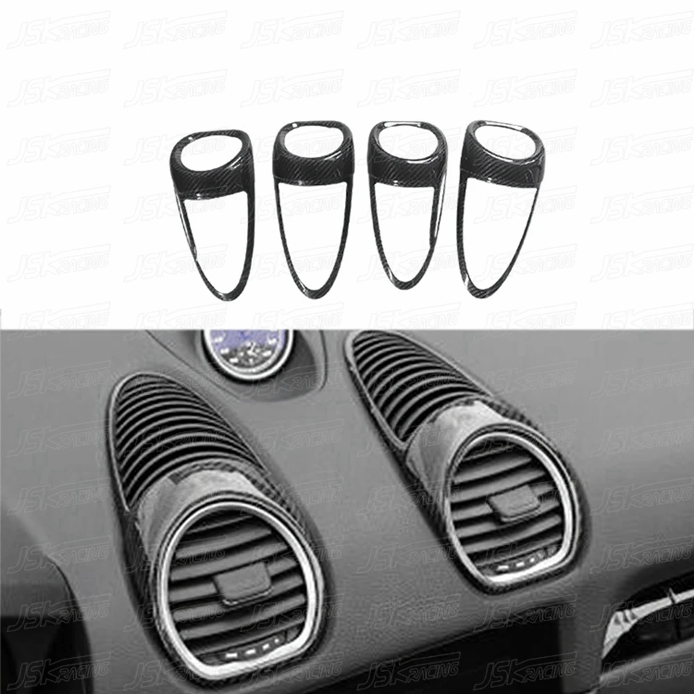 Carbon Fiber Dashboard Air AC Vent Outlet Cover Kit Trim Interior Accessories For Porsche Cayman 718 2016-2019(JSKPCBX16038)