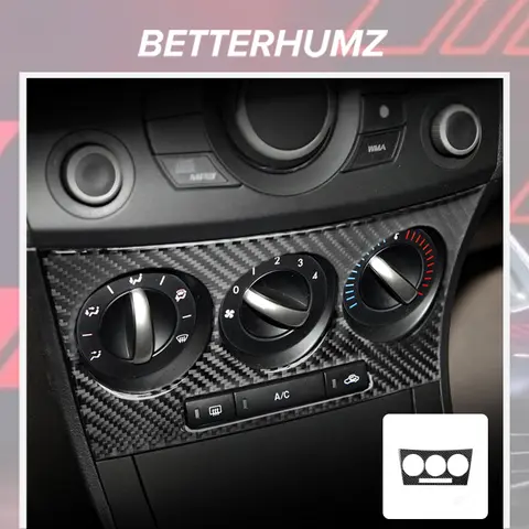 Carbon Fiber for Mazda 3 Axela 2010-2013 Center Console Air Condition Panel Cover Trim Stickers Car Interior Tuning Accessories