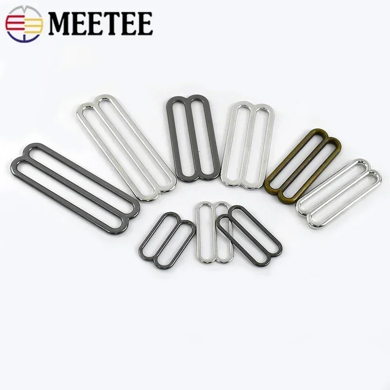 20/50Pcs 10-50mm Metal Buckles 8-shaped Tri-Glide Adjuster Slider Bikini Bra Rings Strap Belt Hook Clasp Webbing Bag Accessories