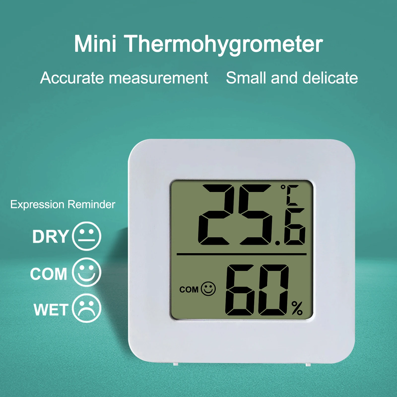 Termómetro Digital para interiores, higrómetro inteligente LCD, Sensor de alta precisión, medidor de humedad, Monitor de temperatura Interior de coche