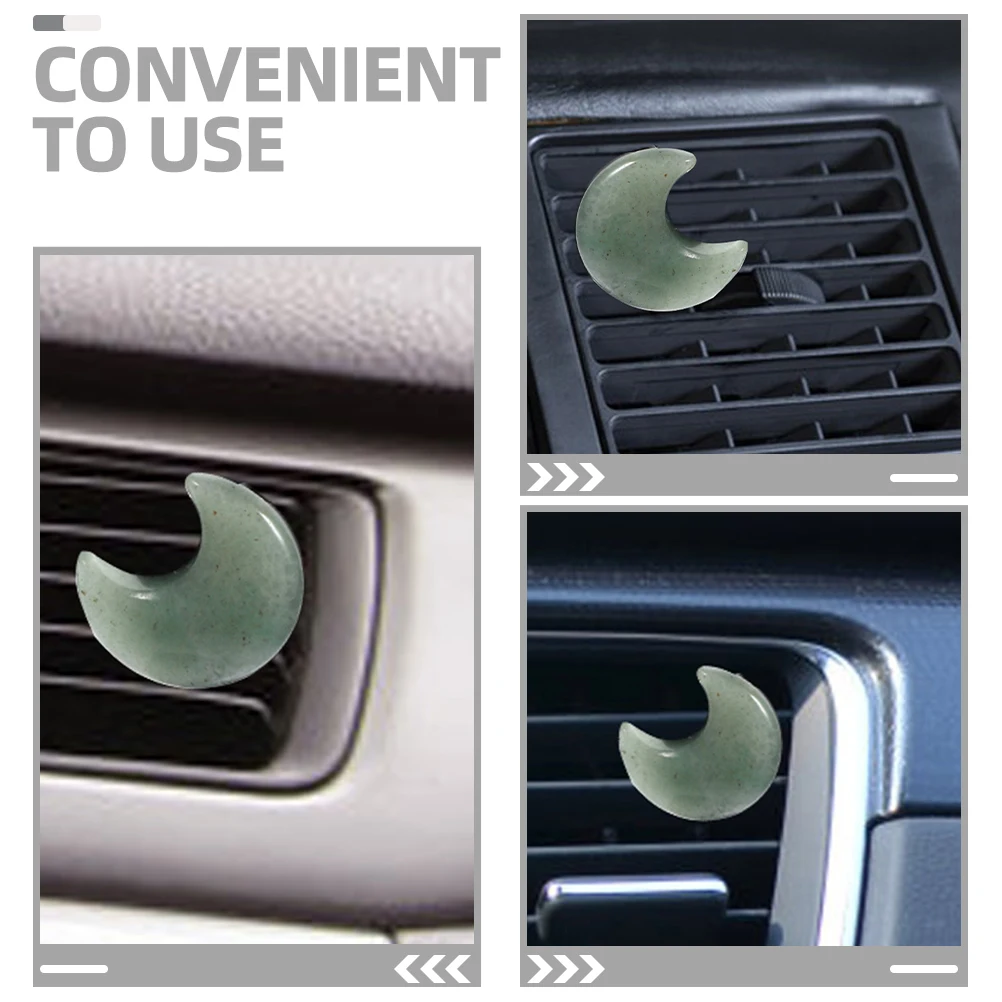 

2Pcs Crystal Moon Vent Clips Green Air Freshener for Women Car Outlet Accessories Interior Decor Car Aroma Clippings