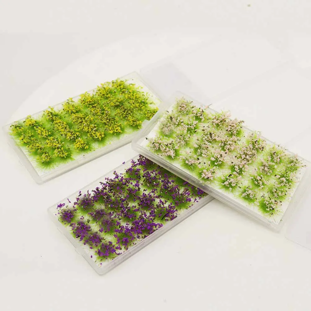 28 Stuks Miniatuur Bloem Gras Cluster Plant Model Voor Spoorweg Maken Spoorweg Gebouw Tuin Landschap Materialen Diorama Kits