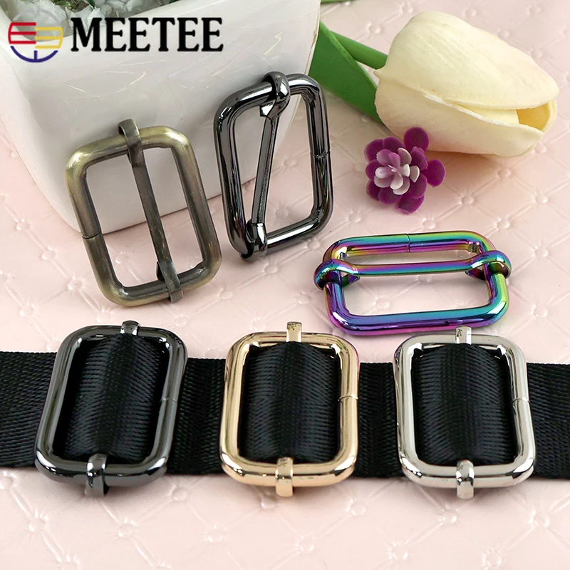 

10Pcs 16-50mm Metal Buckles Bag Strap Tri-Glide Slider Clasp Pet Collar Adjustable Buckle DIY Hardware Accessories for Handbags