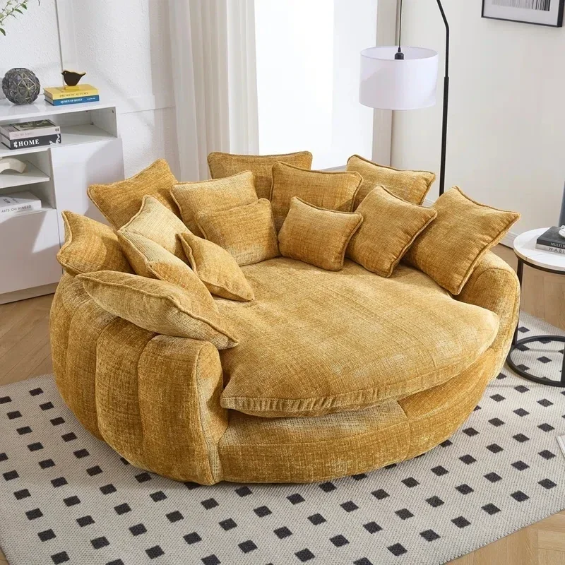 AARound Fabric Lazy Sofa Bed Chair, Light Luxury Detachable Washable Living Room Bedroom Lounge Chair