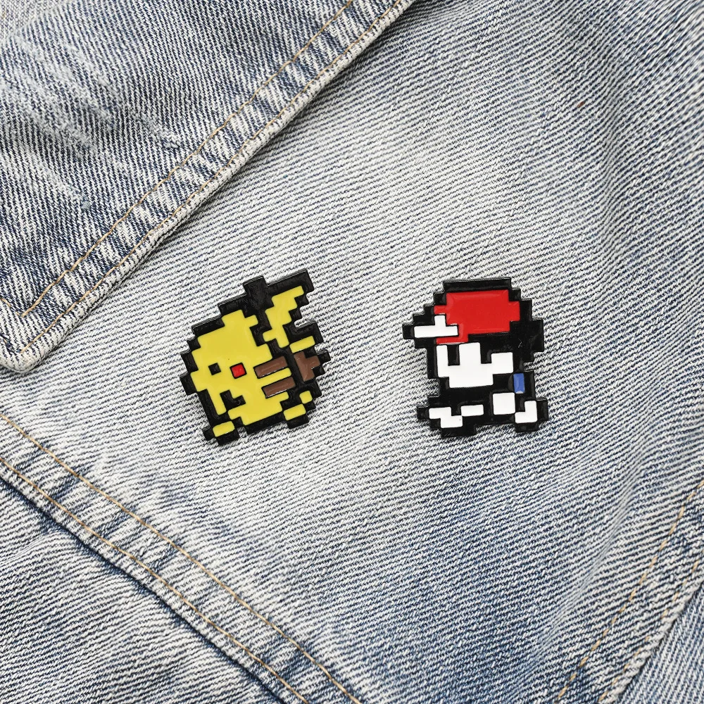 Hot Pokemon Game Console Brooch for Men and Women Backpacks, Clothing Accessories Creative Gifts Anime Alloy Badges Wholesale