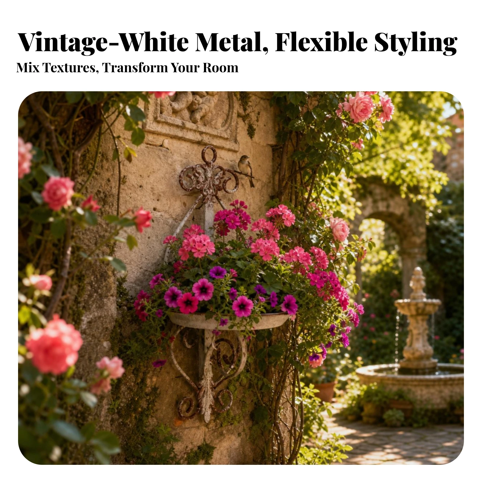 Decorative Iron Shelf Ornamental Curled Details Wall Mounted Heart Rack Brown Edging Scrollwork Heart-Shaped Shelf Home Storage