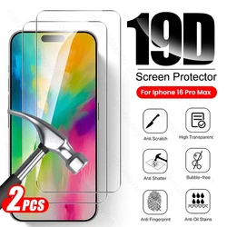 2PCS HD Tempered Glass Case For Iphone 16 Pro Max Iphone16 ProMax Full Cover Protective Glass Ifone Aiphone Iphon Ipone 16 Plus