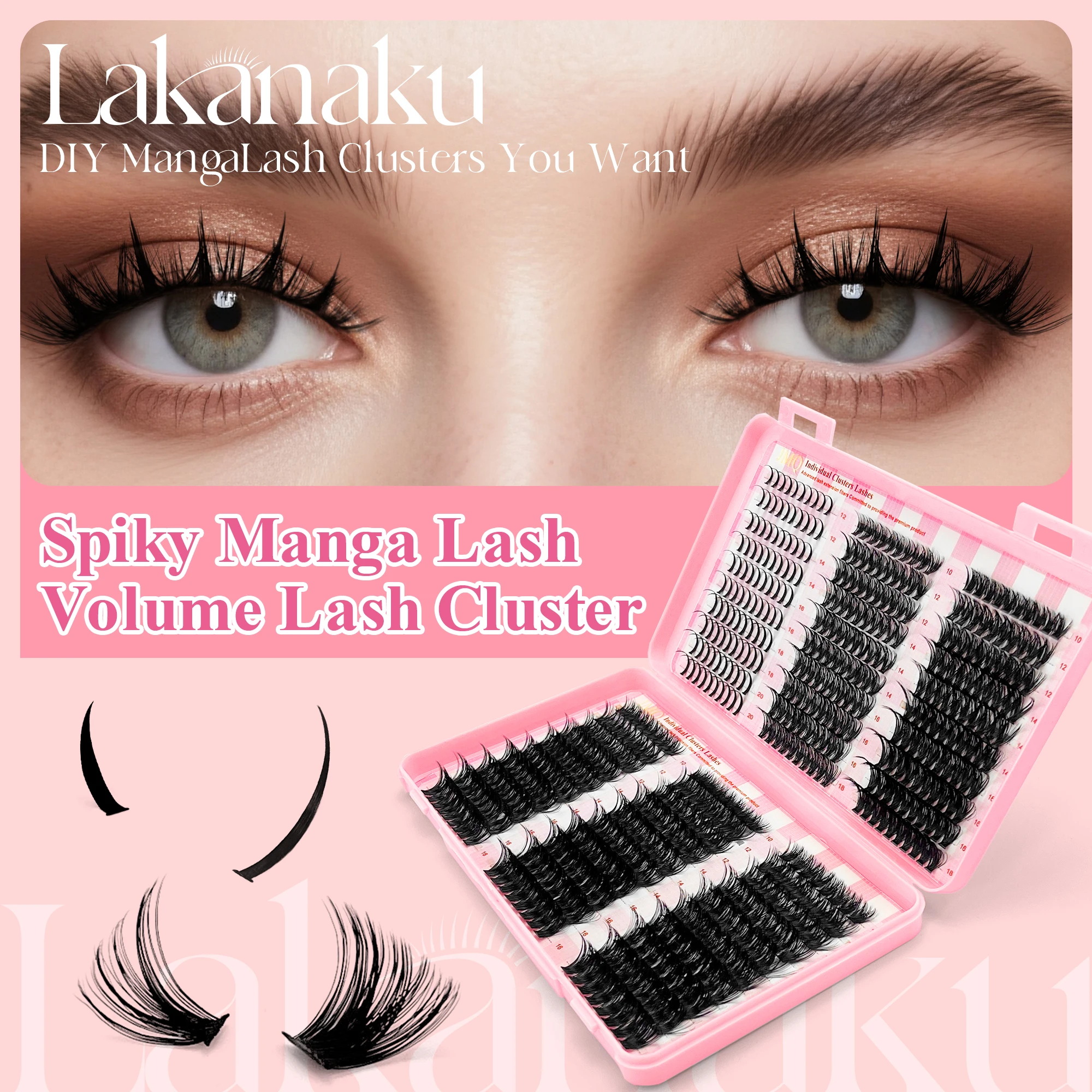 

LAKANAKU High-Capacity Individual Lashes DIY False Eyeslash Book Cluster Eyelashes Fluffy Natural Eyelash Extension Makeup