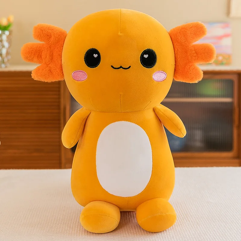 ตุ๊กตาซาลาแมนเดอร์ใหม่ 1 ชิ้น ขนาด 30 ซม./11.81 นิ้ว ของเล่นไดโนเสาร์หกเหลี่ยมน่ารักแบบคู่ ผลิตภัณฑ์ใหม่ Axolotl