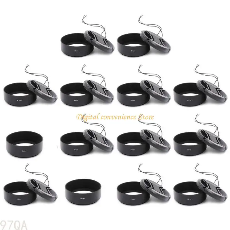 

97QA 37mm-82mm Long Metal Cylinder Lens Hood AntiGlare for Any Camera