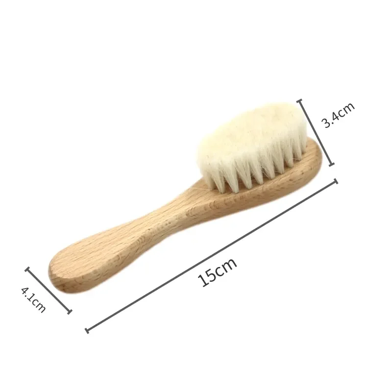 2 stücke Baby Pflege Haar wolle Pinsel Buche Holz Kamm Neugeborenen Massage Kamm Baby Dusche Geschenk set natürliche baby pinsel